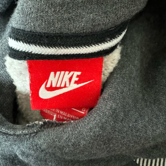 Vintage Y2K Nike Big Swoosh Spell Out Logo Gray Hoodie  Red Tag Diagonal Large - Picture 4 of 16